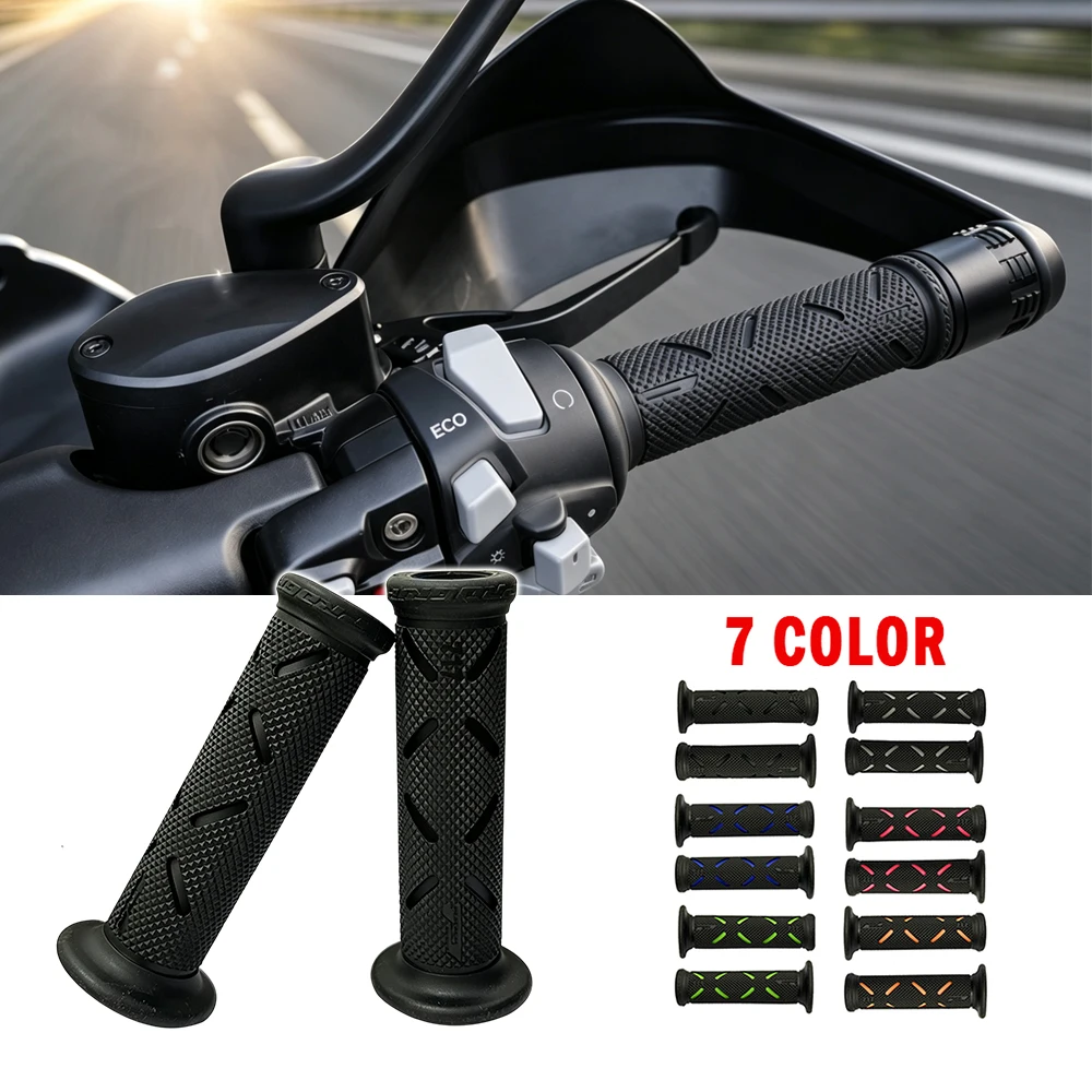 Motorcycle Grips Handle Non Slip Rubber Handlebar Grips Universal Motorbike Dirt Pit Bike For Harley Yamaha MT07 7/8