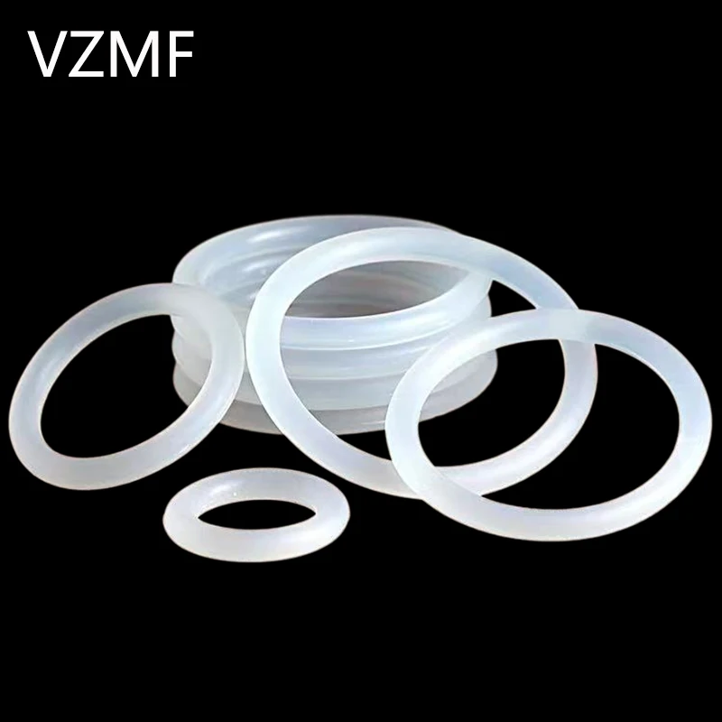 VMQ O RING CS 5mm OD 15~120mm White Silicone Sealing Ring Food Grade Silicone Insulation Shape Sealing O-ring Silicone Ring