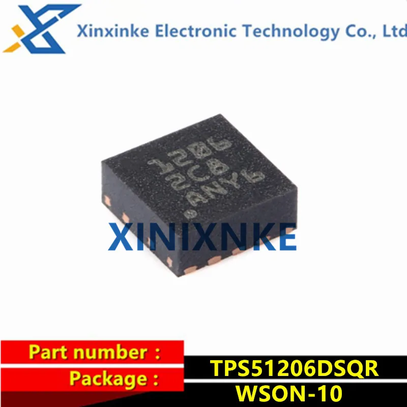10PCS TPS51206DSQR WSON-10 Mark: 1206 Power Management Specialized - PMIC 2A Peak Sink/Source DDR Term Reg Power Management ICs