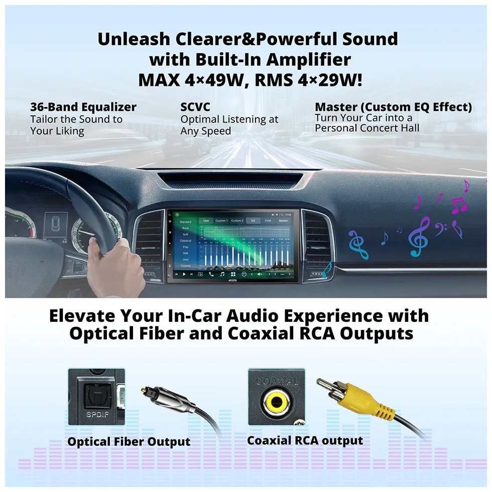 ATOTO 7 بوصة QLED 2Din أندرويد 13 راديو السيارة 4G LTE واي فاي بلوتوث نظام تحديد المواقع والملاحة Carplay أندرويد السيارات مزدوجة 2 Din ستيريو X10