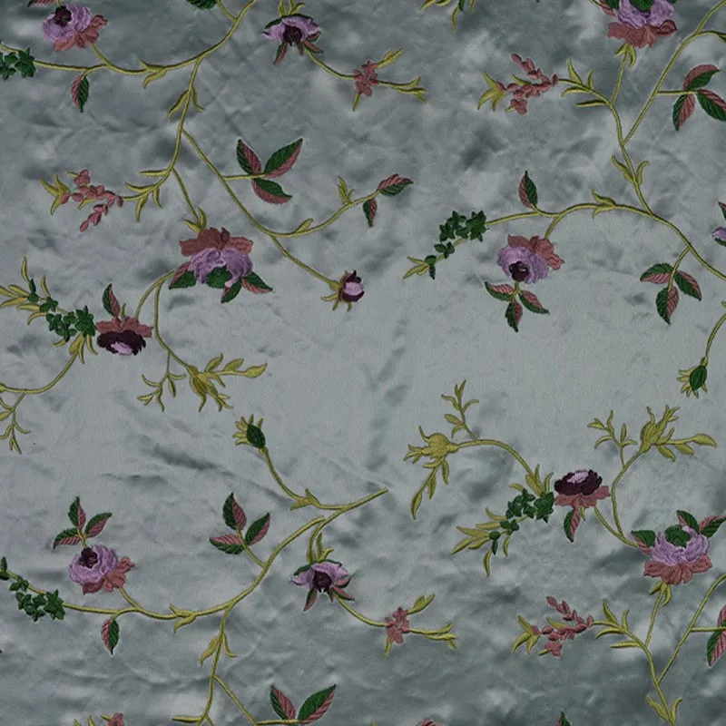 Embroidered acetate satin jacquard fabric traditional pattern Chinese clothing cheongsam