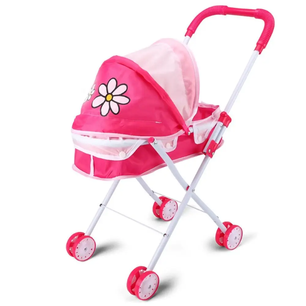

Trendy Plastic + Metal Dolls Pram Play Game Iron Support Frame Stroller Role Play Play Toy for Toddlers Little Girls Boys