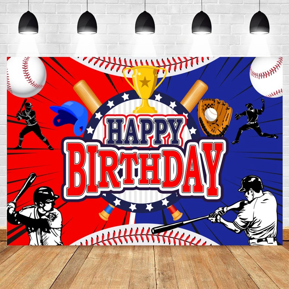 เบสบอลฉากหลังเด็กทารกฝักบัวเด็กวันเกิด Party ปรับแต่งการถ่ายภาพพื้นหลังตกแต่งแบนเนอร์โปสเตอร์ Photo Studio Props