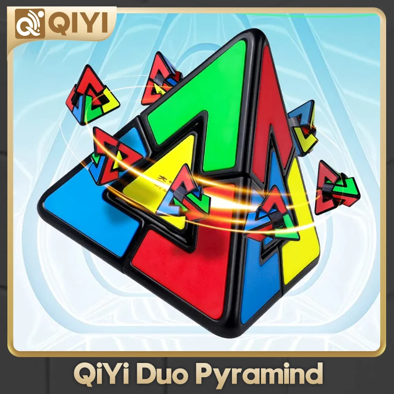 QiYi Duo Pyramind 2x2 Strange Shape Pyramid Magic Cube 2x2x2 Educational Puzzle Cubo Magico Toys