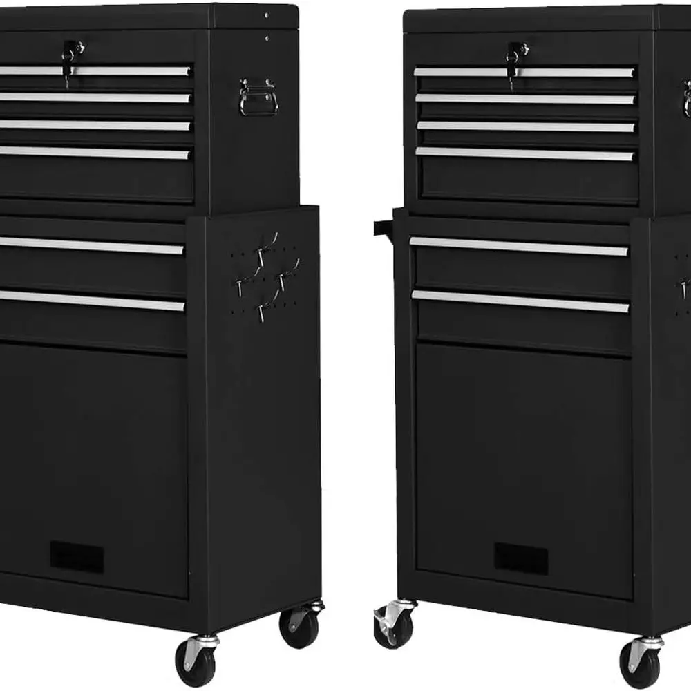 

Двойной набор ящиков для инструментов с 6 ящиками, съемный органайзер для хранения с запирающейся функцией