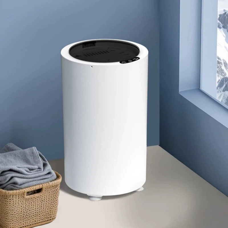 Portable Spin Dryer Mini Electric Clothes Dryer for Apt Dorm RV Compact Laundry Spinner with Stainless Steel Tub White 220V