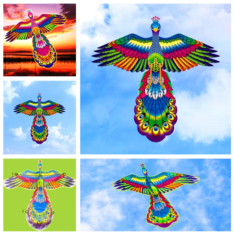 

Free shipping large peacock kite flying kite toys kids nylon kite string line wei kite factory beach kite cervolant plage kites