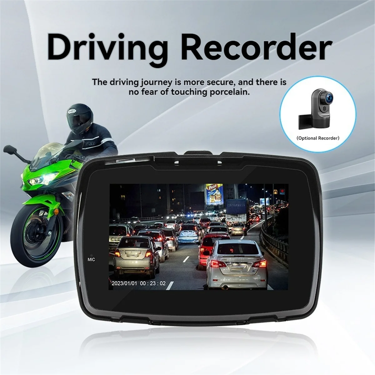 5 Inch Universal Motorcycle Player MP5 Portable Wireless Carplay High-Definition IP65 Waterproof Touch Screen