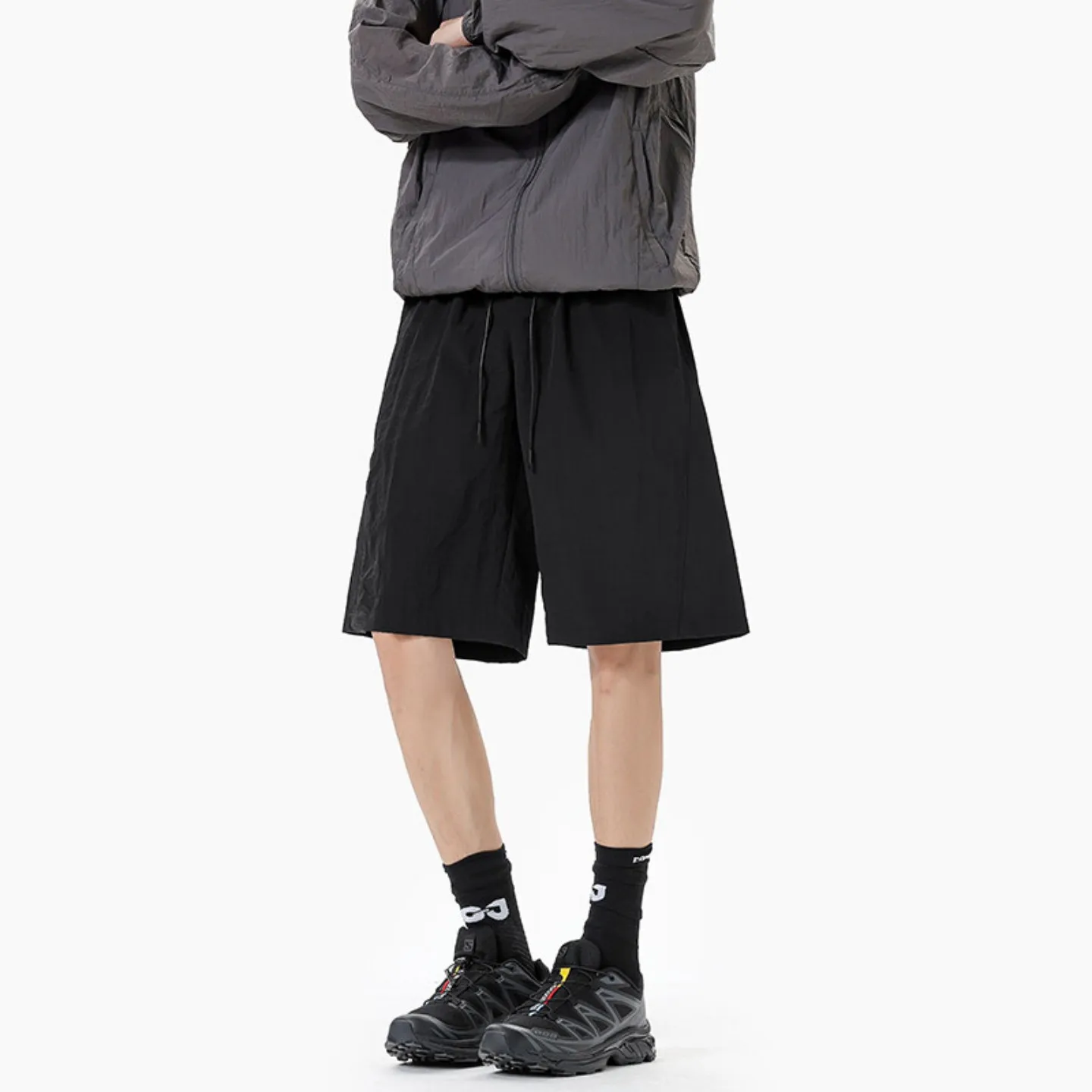 

Pure Color Me Дышащие штаны Qui Dry со свободными штанинами, повседневные брюки пять четвертей, мужские летние модные спортивные штаны из ледяного шелка