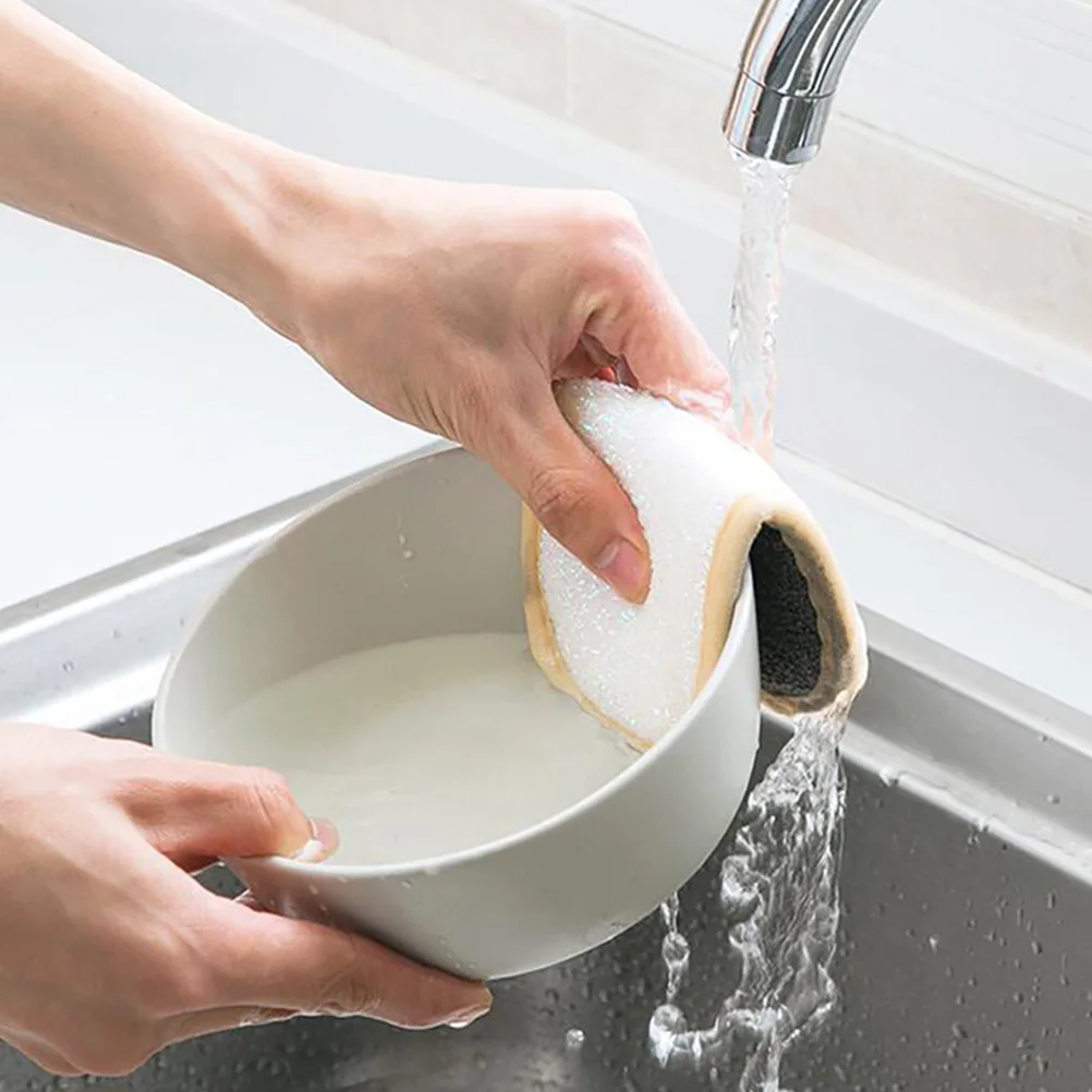 

8 Pcs Cleaning Sponges Kitchen Scrub Wipes Pot Dishes Pans Bathroom Tub Reusable Non Scratch Strong Absorption Household
