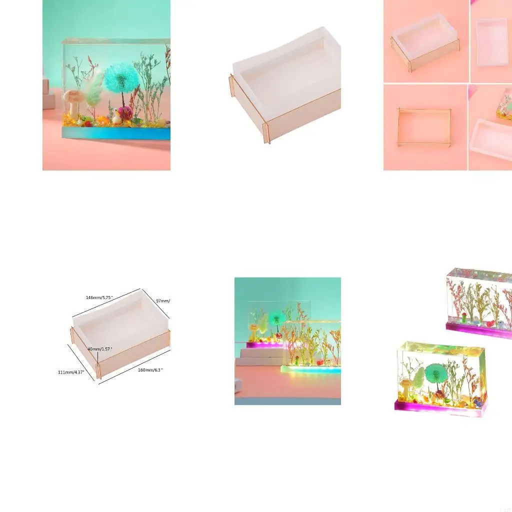 

Rectangle Cube Resin Molds Cube Casting Molds for Insect Flower Pot Soap Jewelry Holder DIY Making Craft