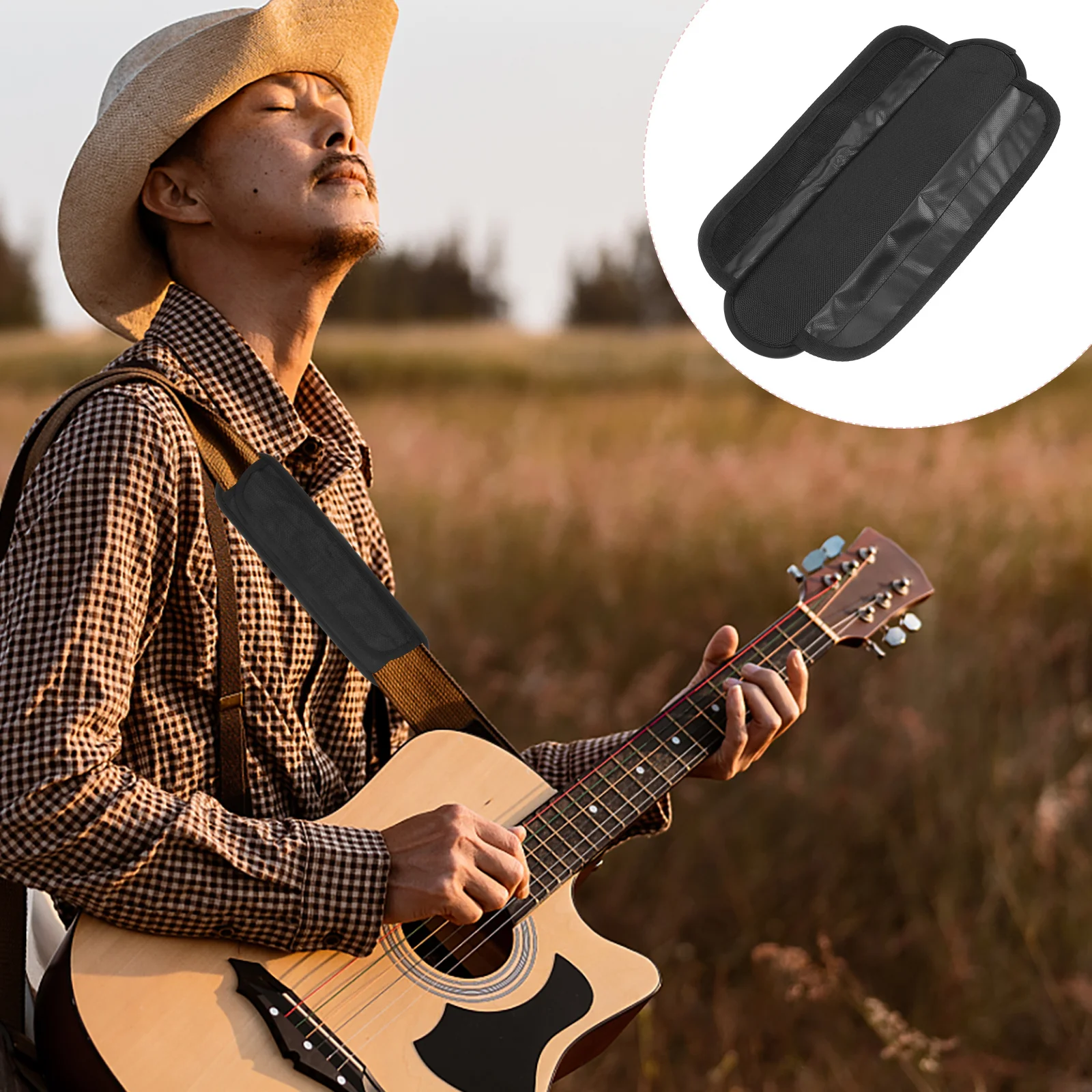 

Guitar Strap Pad Wide Shoulder Padded Cushion For Decompression Back Pain Relief Comfortable Adjustable Backpack Strap Accessory