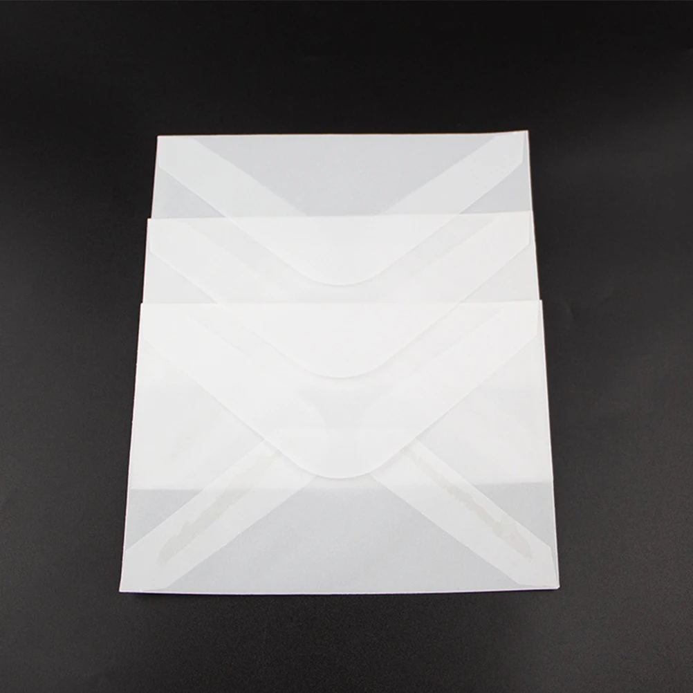 50Pcs Translucent Design Envelopes Lightweight Tracing Paper for Invitations Cards Photos Letters Card Parchment Jackets