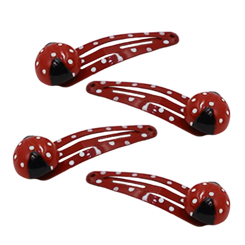 4PCS Ladybugs Hair Barrettes for Casual Formal Festival Hair Clip Women Girl Hair Styling Tool Nonslip Sidepin Headdress