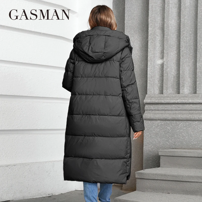 GASMAN 2024 Winter Jacket Women Brand High Quality Casual Long Women\'s Jackets Hooded Zipper Pocket Puffer Parkas Outwear 88607