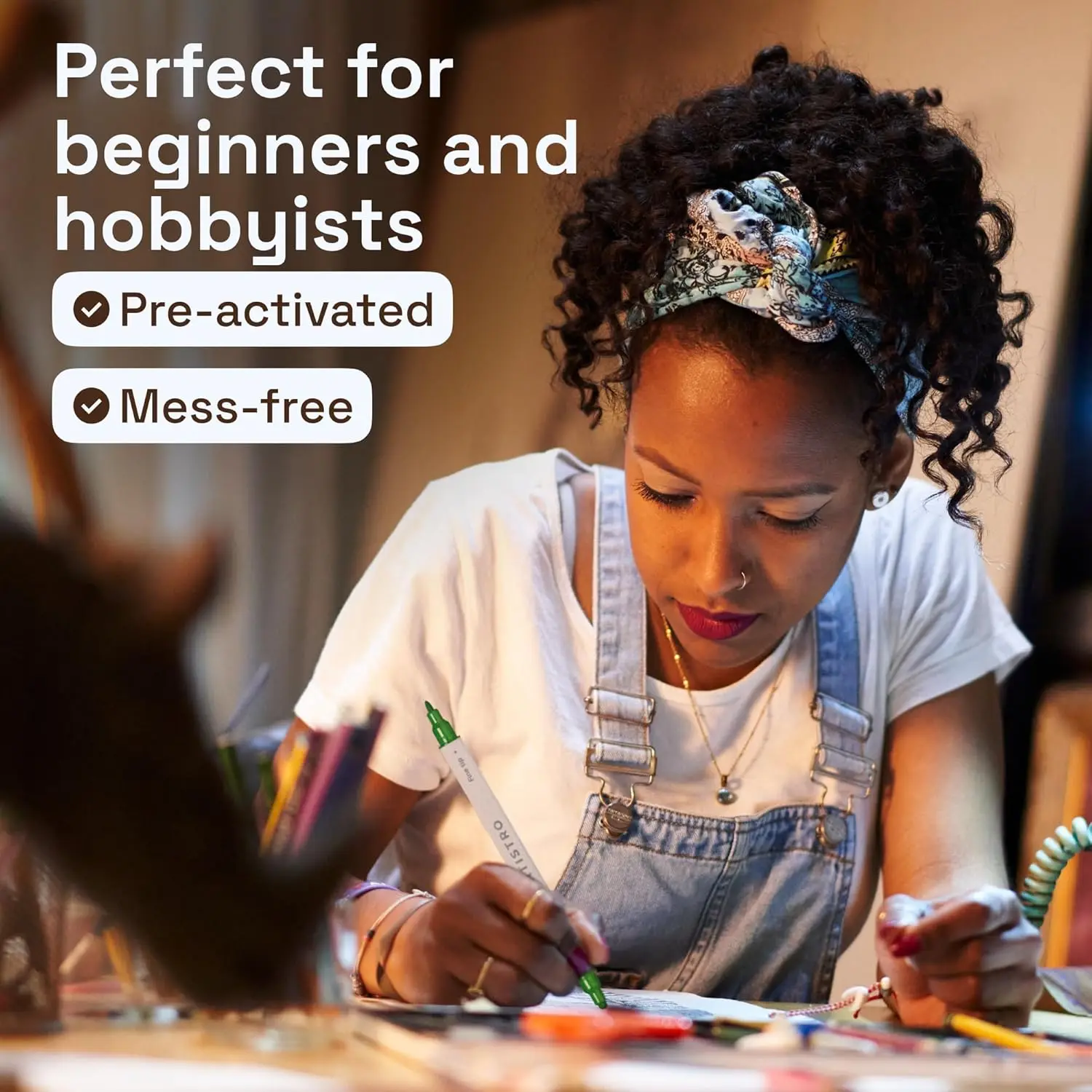 24 Pennarelli Acrilici a Doppia Punta per Roccia, Tessuto, Legno, Vetro - Kit di Materiali Artistici e Artigianali per Adulti, Adolescenti, Bambini - Idea Regalo