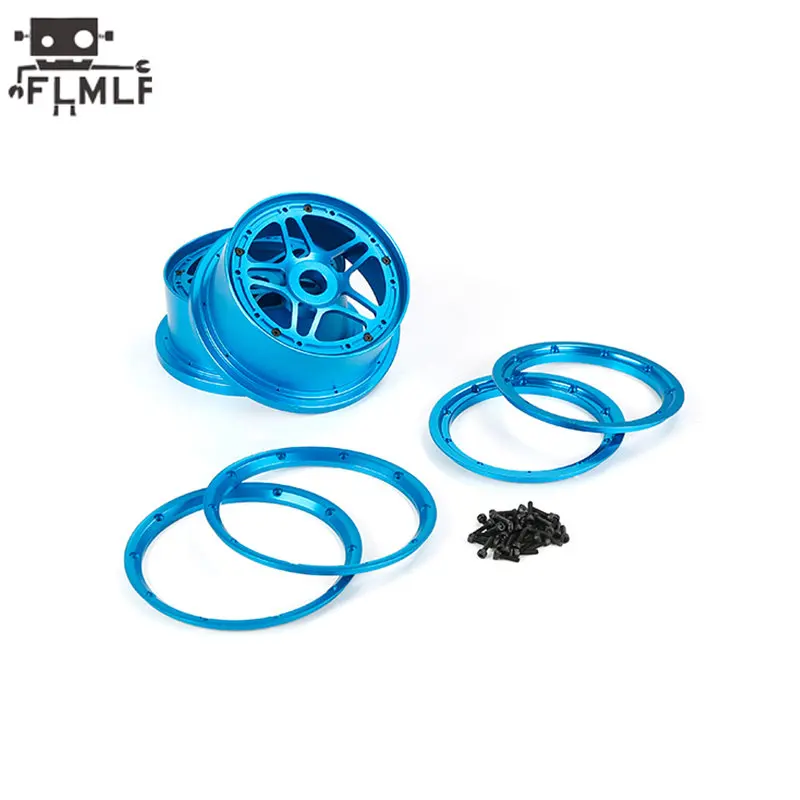 

Rc Car CNC Metal Front Rear Tyre Five Star Wheel Hub with Ring Kit for 1/5 Losi 5ive-t Rofun Rovan LT King Motor X2 Truck Parts