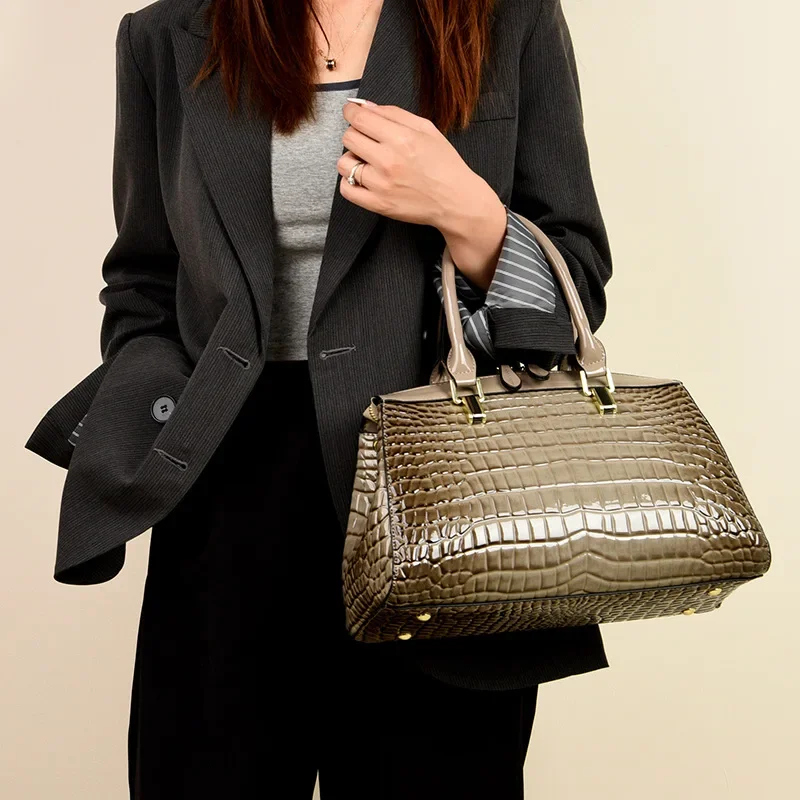 New Fashion Alligator Women Handbags European Design Patent Leather Ladies Shoulder Bags Female Girl Brand Luxury Crossbody Bag