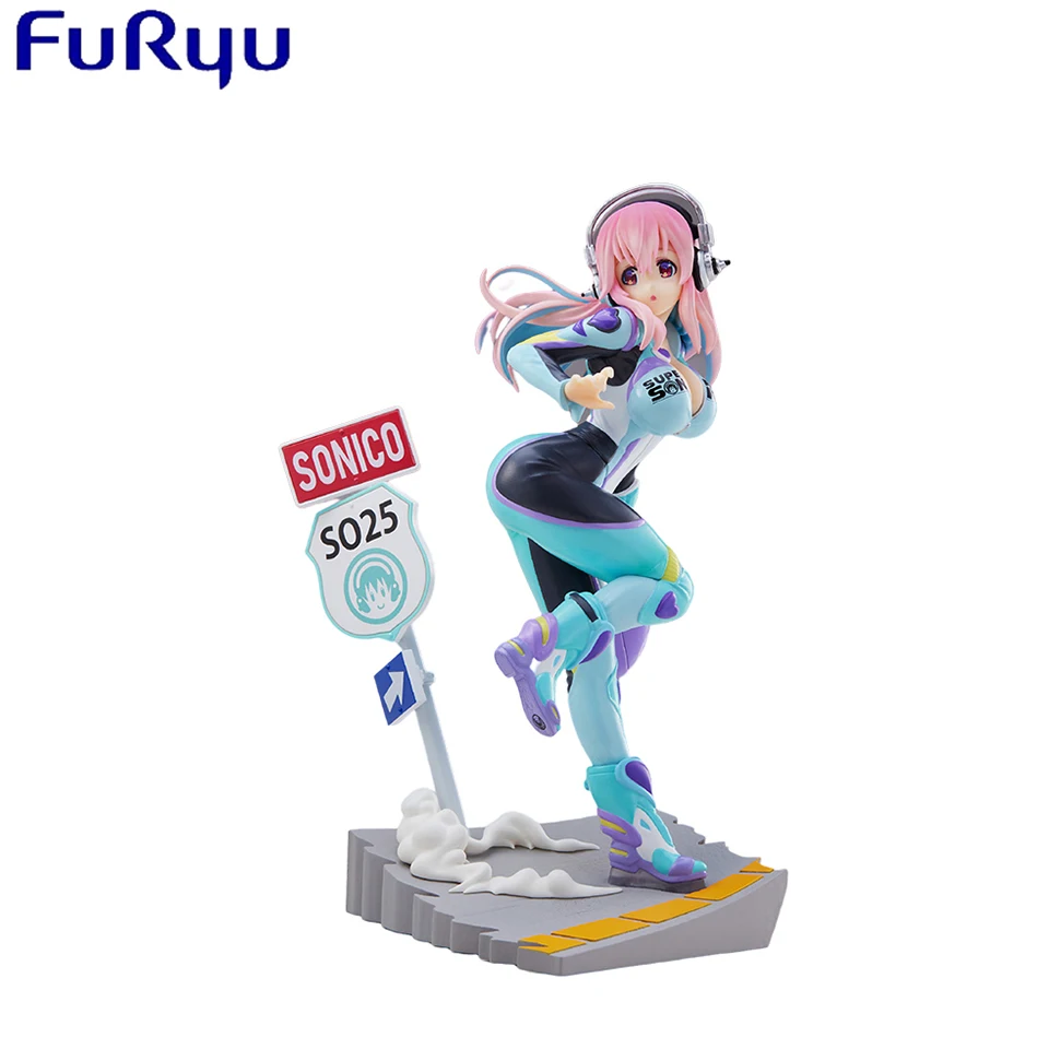 Original Genuine 19cm Super Sonico Anime Action Collectible Model Doll Toys For Christmas Gifts Drop Shipping