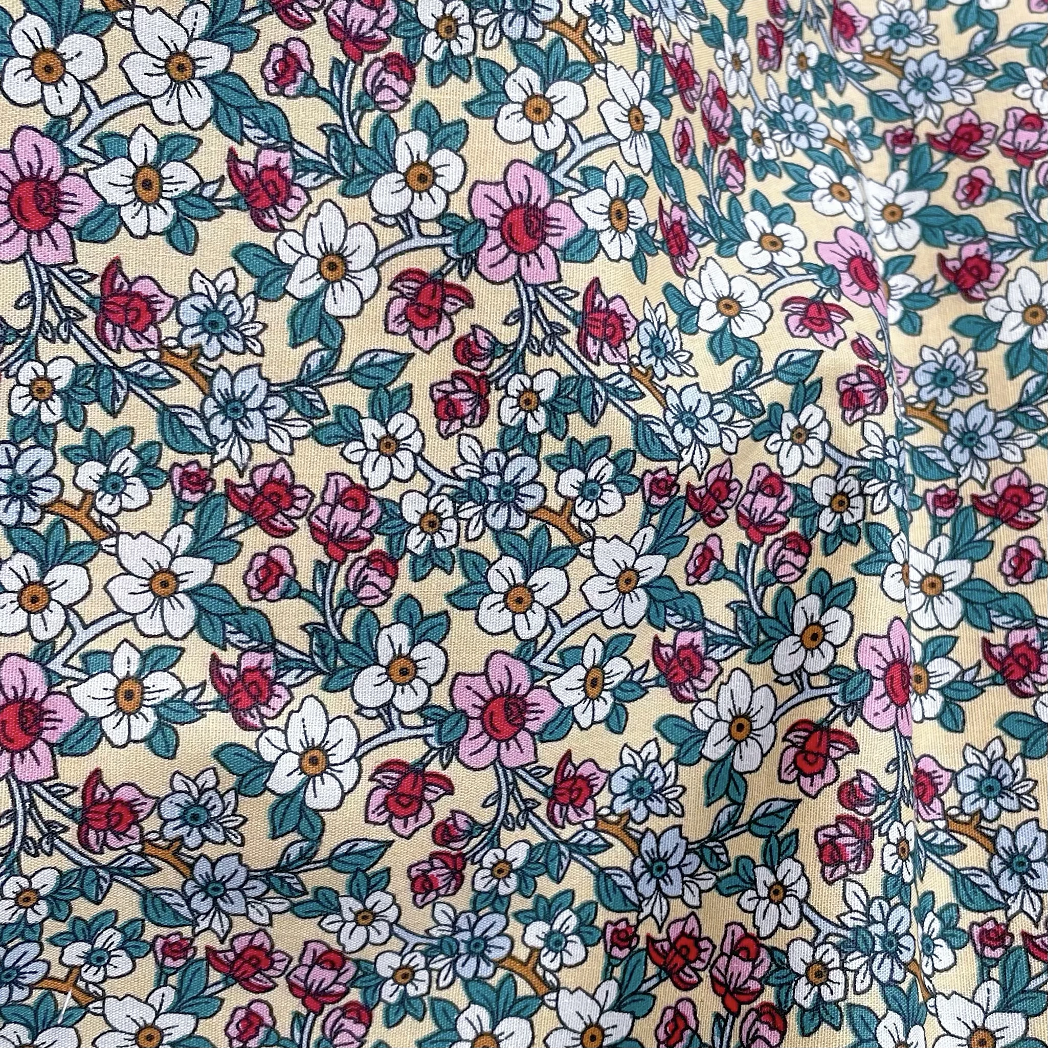 Liberty london plant Flower 100%Cotton Fabric Printed Designer Cloth Sewing Pattern Women Summer Fashion Dress Poplin Fabric