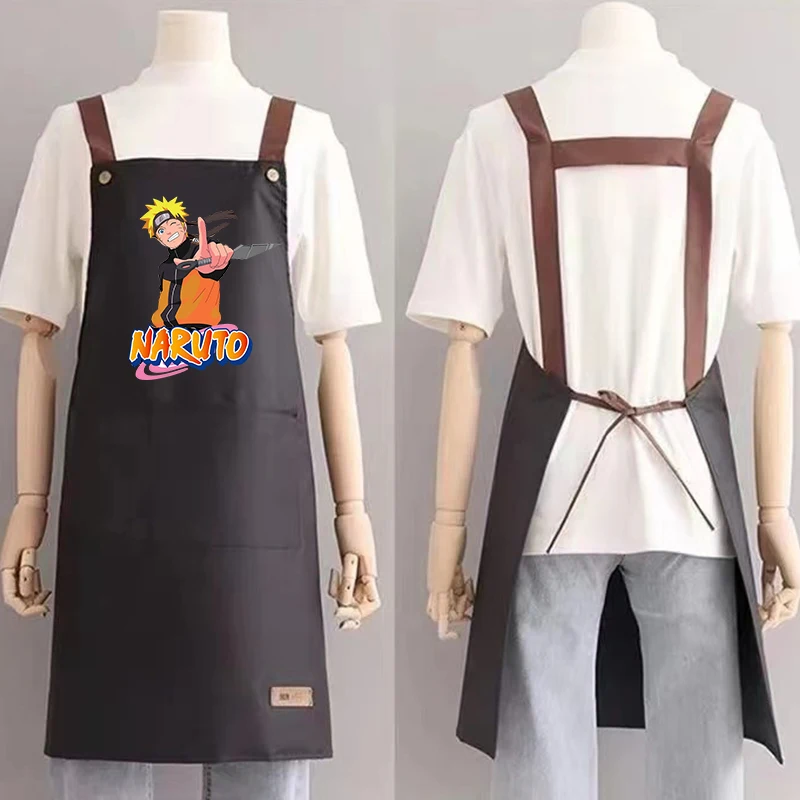 

New Naruto Man Apron Male Anime Home Baking Restaurant Barbecue Beverage Apron Waterproof Oil Resistant Sleeveless Pinafor Gift