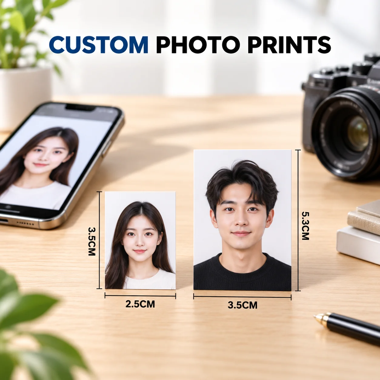Custom ID Photo Customized Portrait Picture for Nursery Admission Wedding Registration Family Photo Remake printed on quality