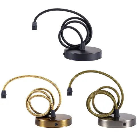 Base de lâmpada edison vintage AC110V-220V suporte de lâmpada suspensa 1m cabo suporte de lâmpada de teto soquete diy retrô acessórios de lâmpada suspensa