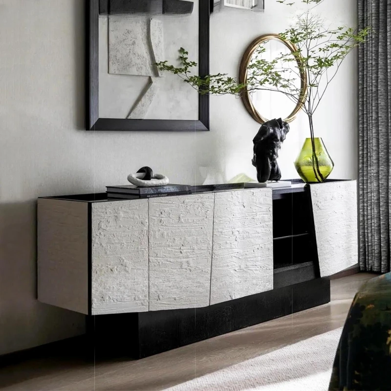 

TV cabinet floor light luxury high sense modern irregular villa living room tempered