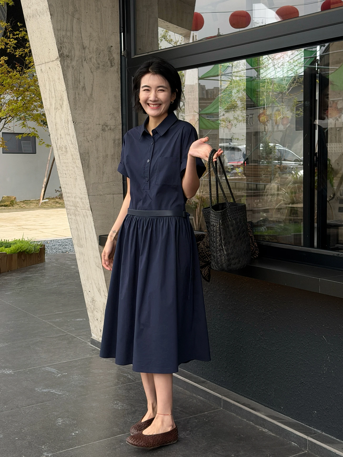 

Летнее женское платье Langqing с коротким рукавом, новое, приталенное, стройнящее, цельное, из хлопковой смеси, комфортное, весна-лето