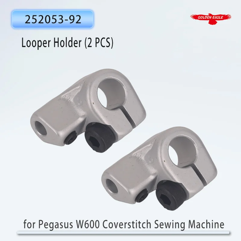 252053-92 Soporte de la aguja (Looper Holder) compatible con Pegasus W600, CW600, Hikari HW782TA, piezas para máquina de coser industrial de pespunte (paquete de 2 unidades)