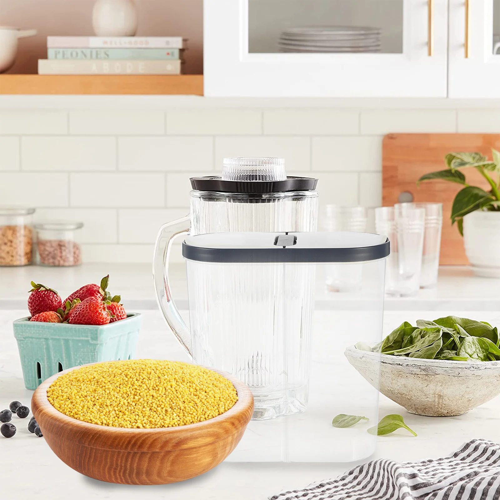 

Large Airtight Rice Container 10L For Kitchen Sealed Storage Bin For Cereal Grains Beans Flour Moisture Proof Pest