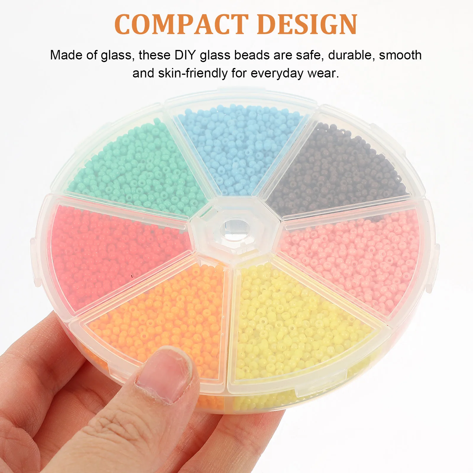 

1 Box Colorful Glass Multi-Colored Mini Diy Jewelry Making Bracelet Accessories Hole For Handicraft Delicate Decor Charms Loose