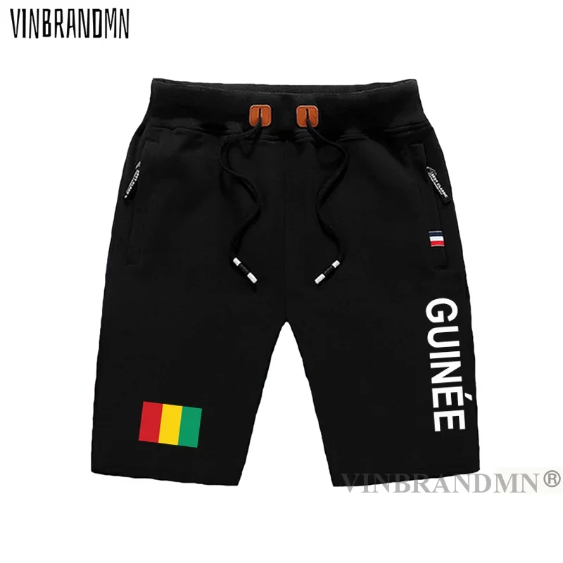 Republic of Guinea GIN Guinean GN Shorts Beach Man Men's Board Shorts Flag Design Workout Zipper Pocket Bodybuilding Cool Shorts