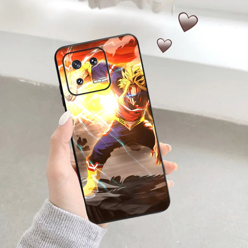 Black Matte Phone Case for Redmi Note12 Note13 5G Xiaomi 13 12 Pro 12C 12X 12T 13C 12S Lite Cartoon My Hero Academia Soft Cover image 3