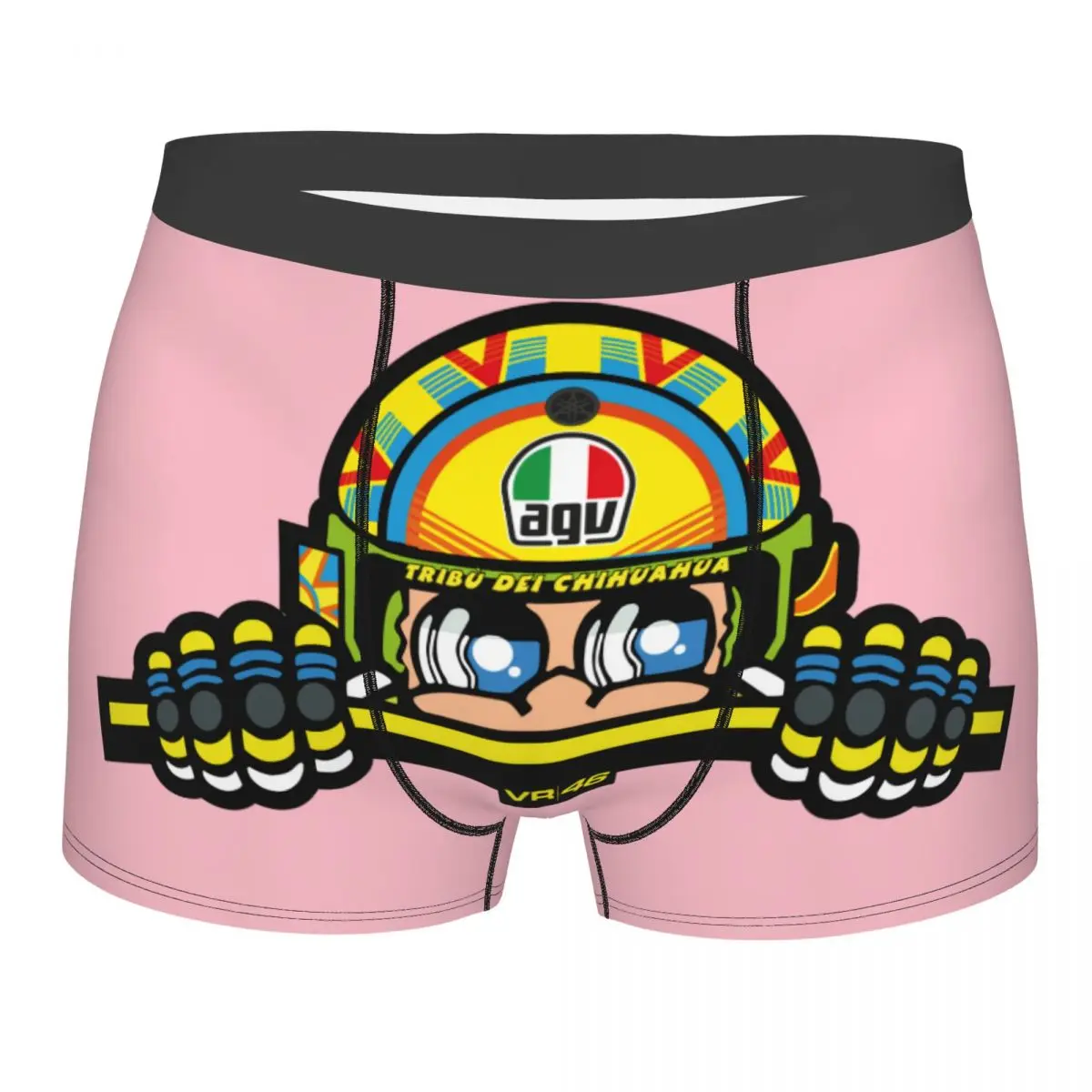 Custom Male Novelty Motor-Gp Rossi-Race Underwear Motorcycle VR46 Cartoon Boxer Briefs Stretch Shorts Panties Underpants