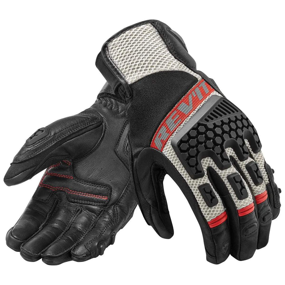 

4 Colors Revit Sand 3 Trial Motorcycle Adventure Touring Ventilated Gloves Genuine Leather Motorbike Gloves Black/Red