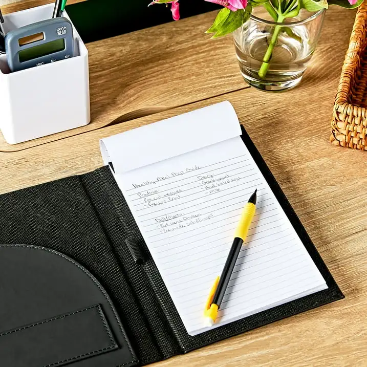 

(2 pack) Pen + Gear Medium Leatherette Padfolio, Black Color, College Ruled Writing Pad, 1 Pack