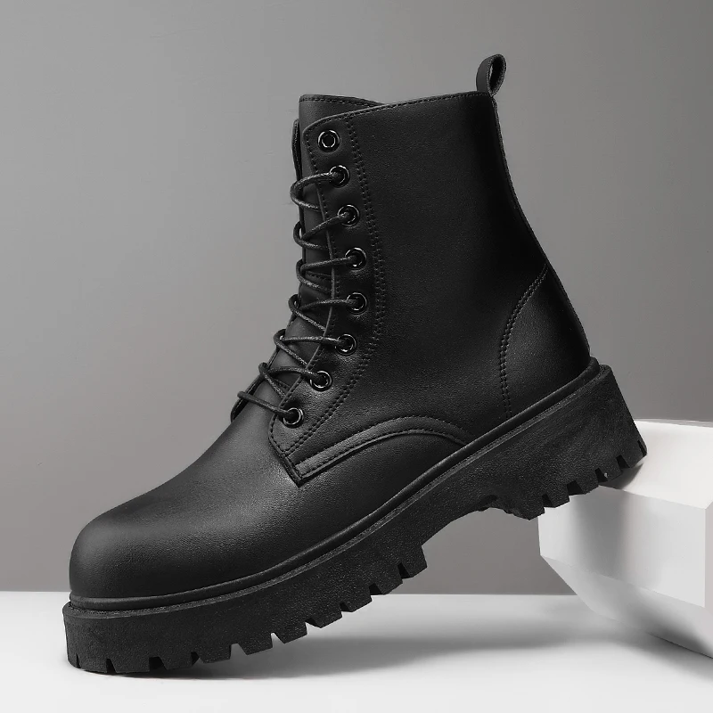 

YUYIN Men's High-Top Boots Soft-Soled Casual Fashion Comfortable Non-Slip Lightweight Trendy Outdoor Boots Zapatos Casuales