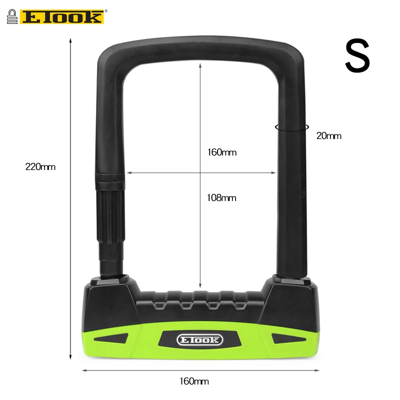 Etook Fiets U Lock Anti-Diefstal Stalen Kabel Beveiliging Fiets Accessoires Fiets Slot Heavy Duty Mtb Mountainbike Lock U-Lock