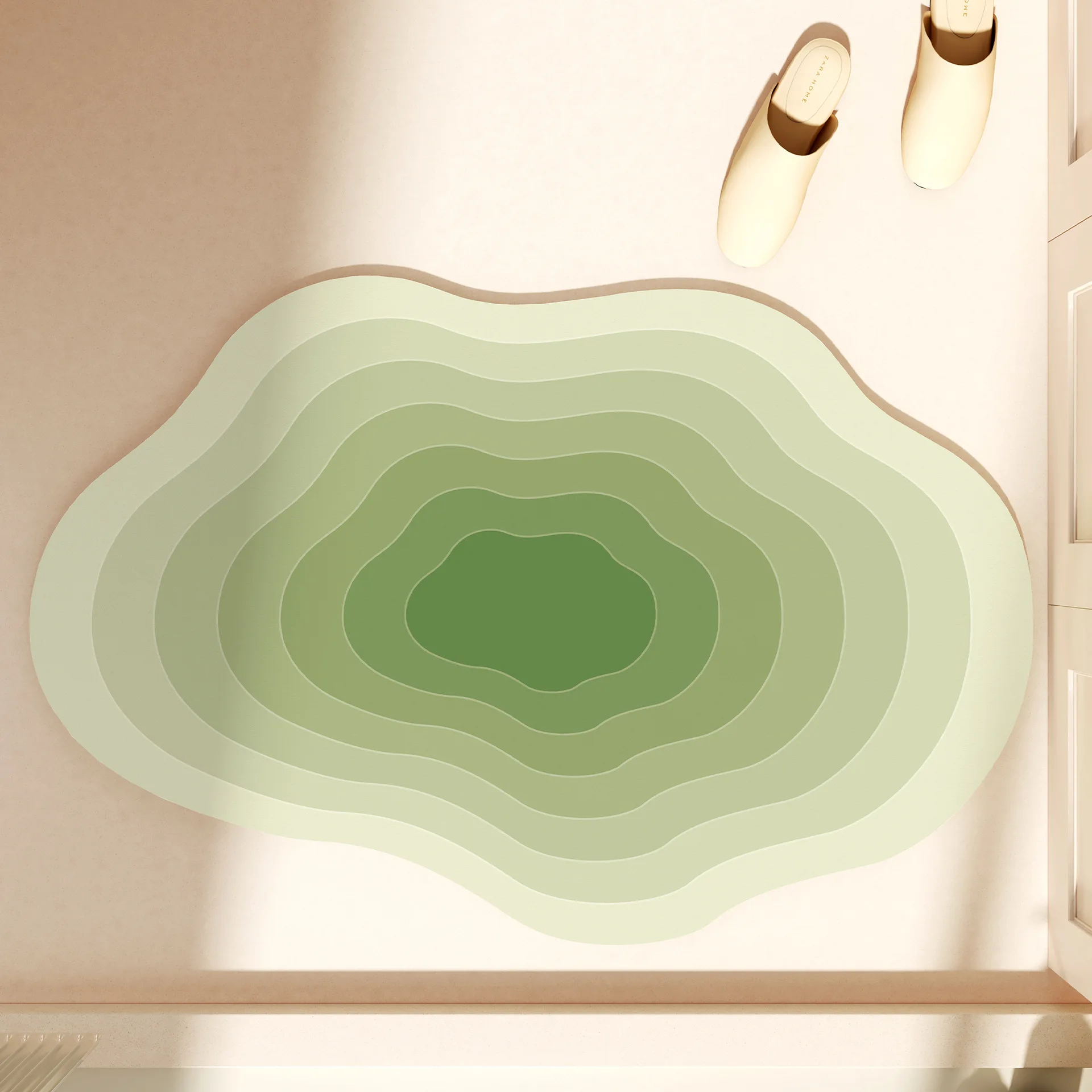 

Градиент цвета диатомовая грязь для ванной комнаты, впитывающий коврик для мытья стола, коврик для ног, коврик для входной двери, напольный коврик, нескользящий напольный коврик