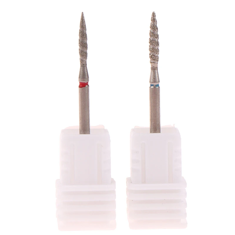電気キューティクルリムーバービット,炎,ワニス,安全ダイヤモンドネイルドリル用ビット,3インチ,32インチ,2個