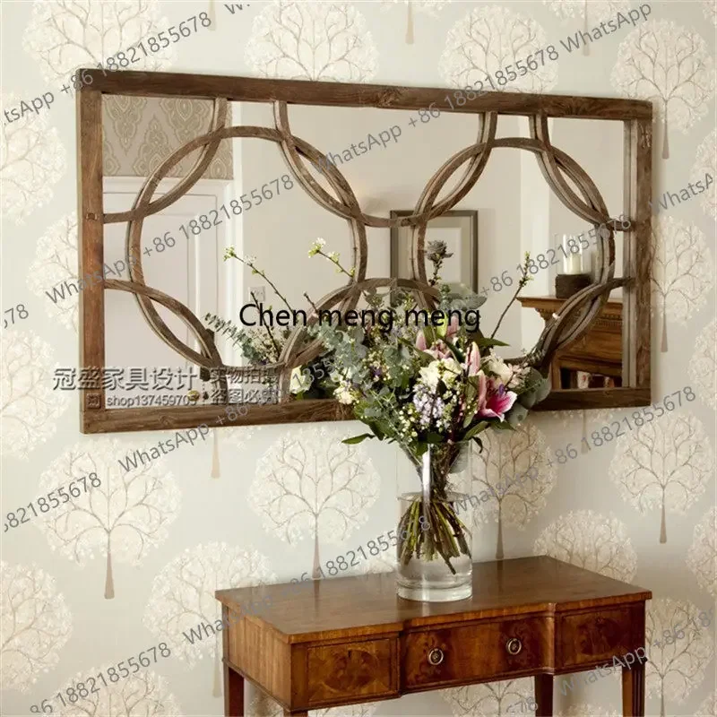 Horizontal entrance fireplace decorative mirror washstand bathroom mirror gold makeup dressing mirror b567
