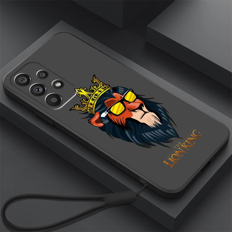 Disney De Leeuw Koning Cool Vloeibaar Touw Voor Samsung Note 20 10 A54 A31 A14 A03 A22 A34 A04 A24 A25 Ultra Plus 5G Tpu Telefoonhoesje