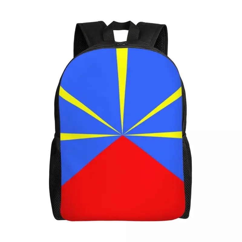 Custom 974 Reunion Island Flag Backpack for Men Women School College Student Bookbag Fits 15 Inch Laptop Reunionese Proud Bags