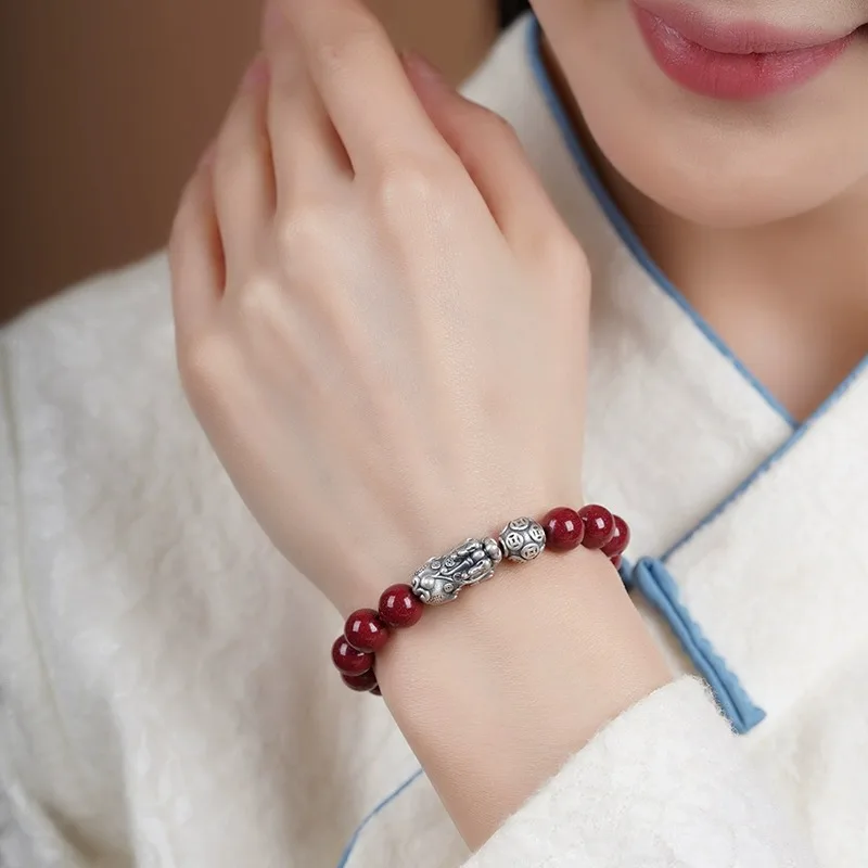 High-Content Women, Year of, S999 Sterling Silver Pi Xiu Bracelet, Men's Style,.
