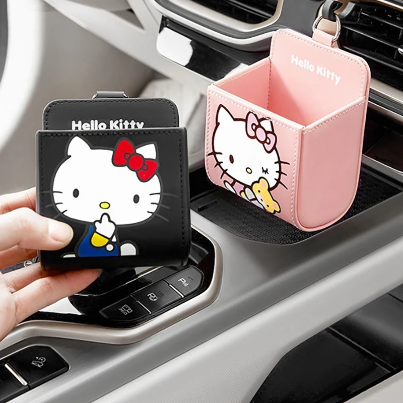 

Sanrio автомобильный ящик для хранения с выходом воздуха Hello Kitty многофункциональный ящик для хранения подвесная сумка для хранения в автомобиле мультяшный интерьер автомобиля