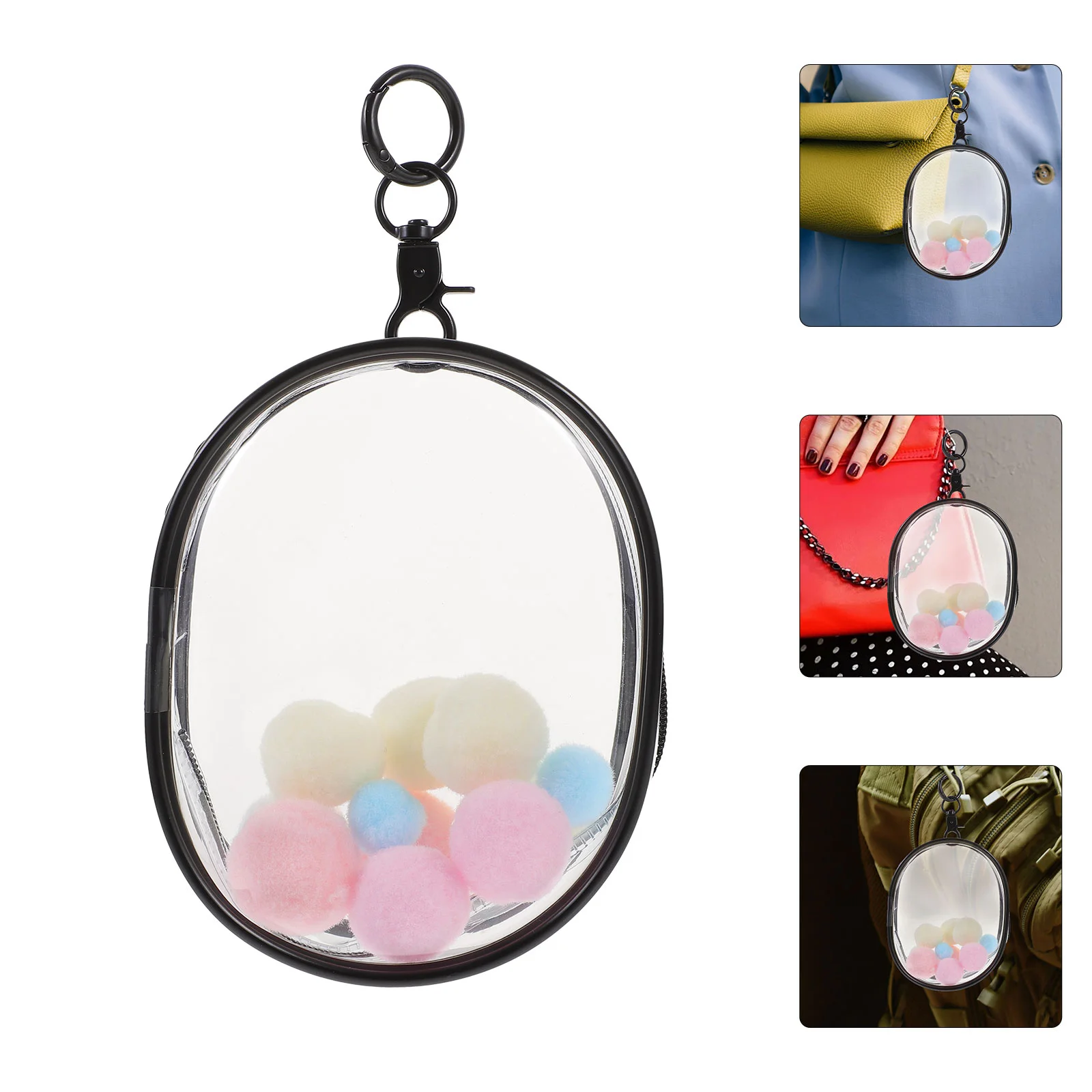 Bag Outdoor Small Suitcase Hanging Portable Storage Holder Handbags The Tote for Clear Mini Container Transparent Statue