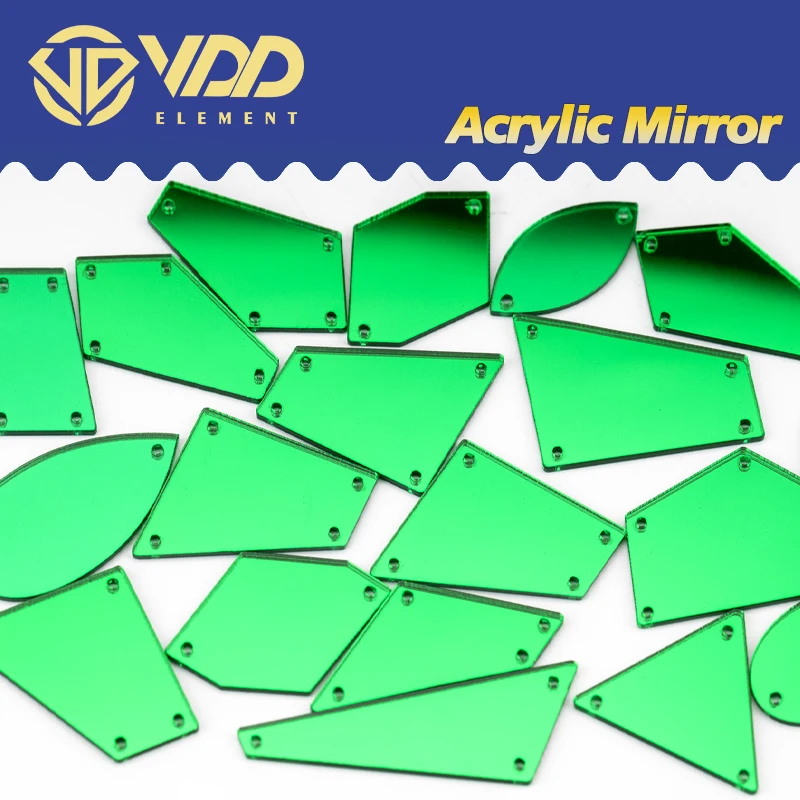 VDD 30/60Pcs Mix Size Acrylic Mirror Sewing Rhinestones Sew On DIY Crafts Flat Back Sewn Stones For Garment Dress Decorations