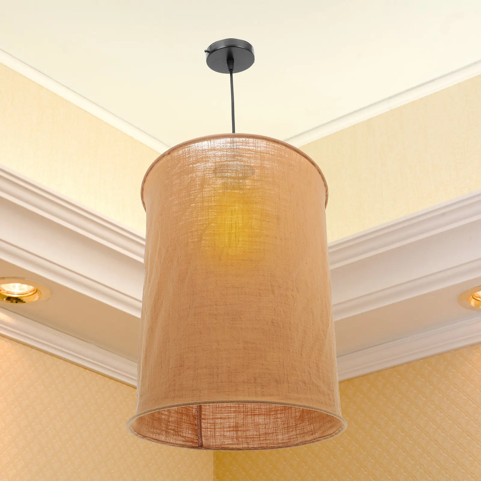

Cloth Hanging Lamp Shade Folding Simple Pendant Lampshade Ceiling Light Cover Home Decor Warm Lighting Fixture