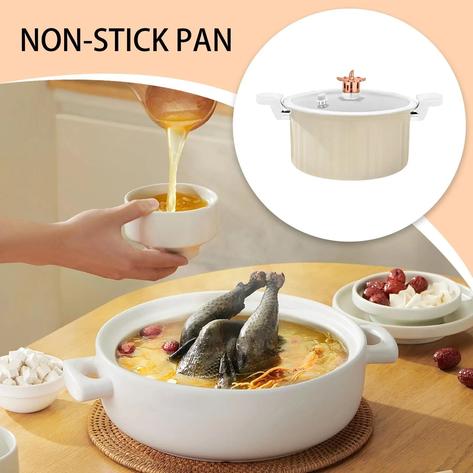 

Pot With Lid Non-Stick Cooking Pot Kitchen Pans Pressure Cooker Cookware With Handle For Kitchen Induction Electric Stove Soup